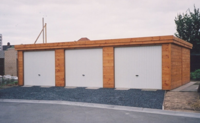 Garage met een plat dak