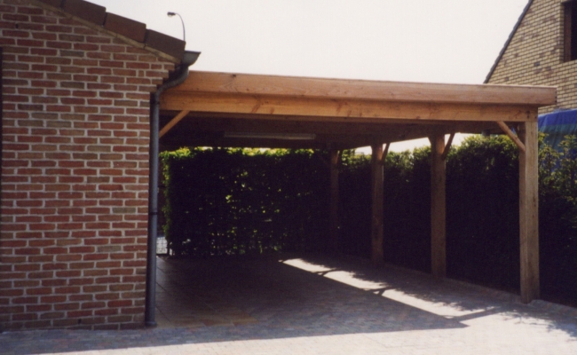 Dubbelle aanbouw carport