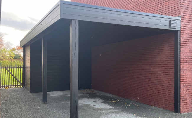 Aanbouw carport + berging